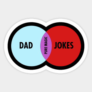 Dad Jokes Venn Diagram Funny Father's Day Sticker